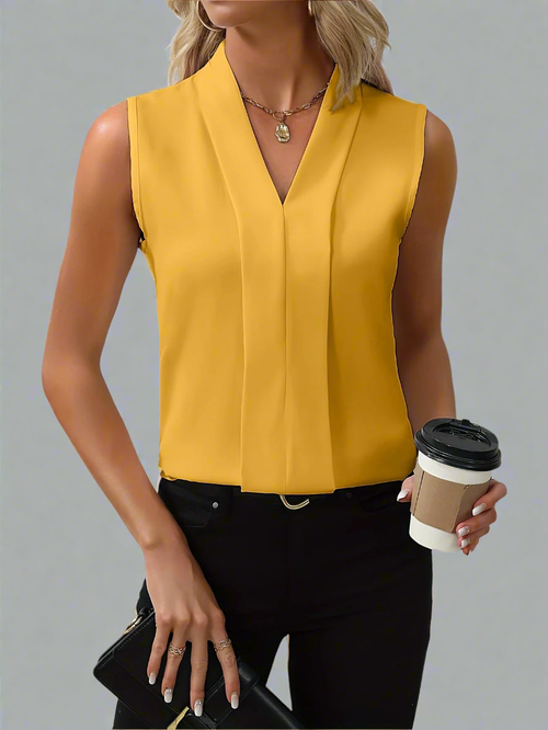 Ines V-Neck Sleeveless Blouse