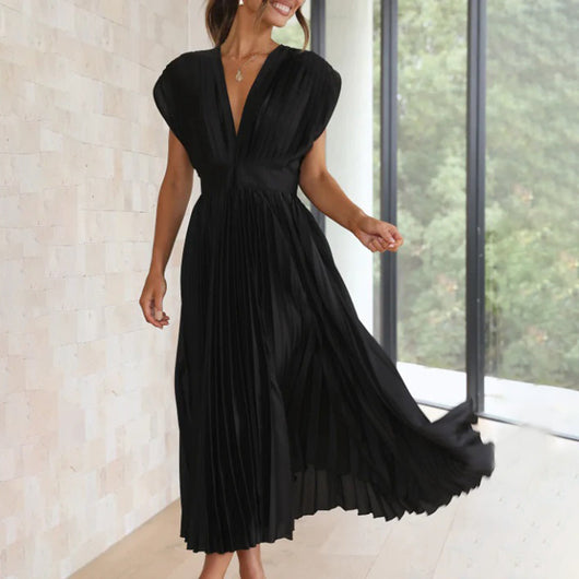 Maren | Pleated Wedding Guest Midi Dress