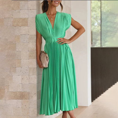 Ottavia Pleated Wedding Guest Midi Dress
