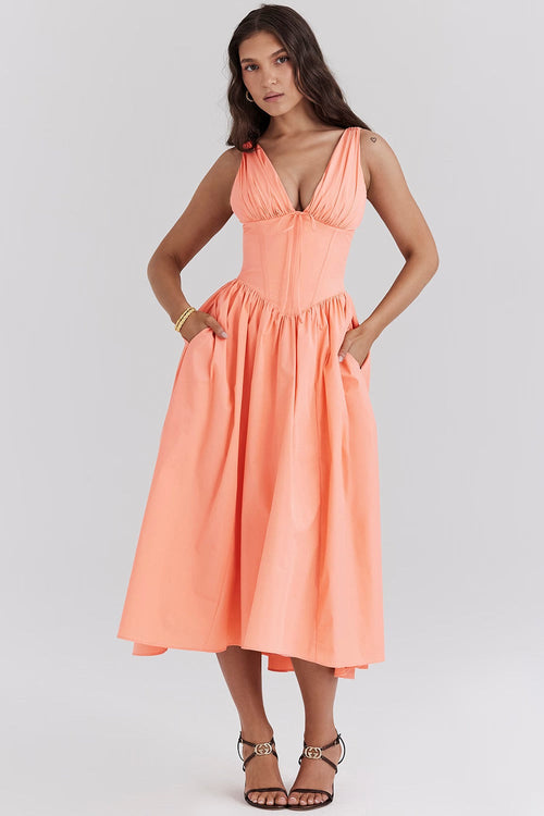 Faye Floral A-Line Midi Dress