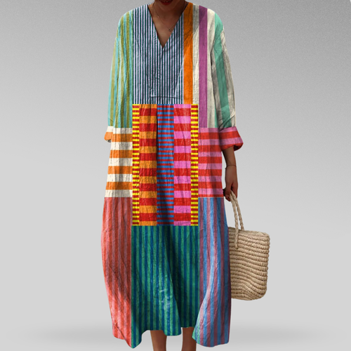 Calla Oversized Patchwork Maxi Dress