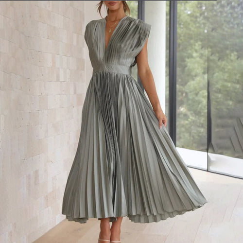 Ottavia Pleated Wedding Guest Midi Dress