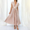 Ottavia Pleated Wedding Guest Midi Dress