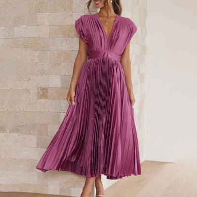 Maren | Pleated Wedding Guest Midi Dress