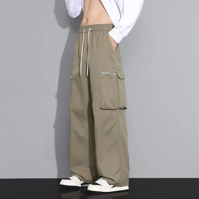 Men's Loose Straight-Leg Trousers - Casual Workwear Pants