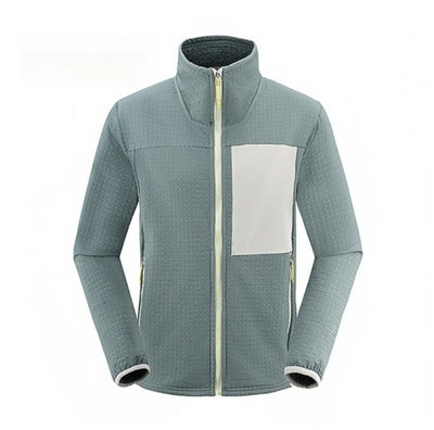 Men's Checkered Contrast Jacket - Stand-Up Collar Outdoor Mountaineering Coat