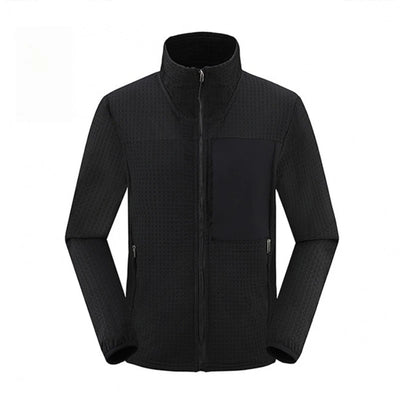 Men's Checkered Contrast Jacket - Stand-Up Collar Outdoor Mountaineering Coat