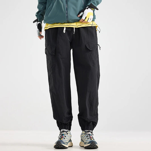 Men's Water-Repellent Hiking Pants - 100% Nylon Windproof Cargo Trousers