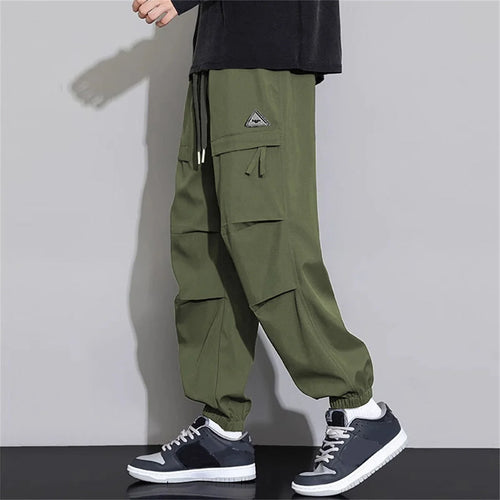 Men's Wide-Leg Cargo Trousers - Retro Loose-Fit Casual Pants