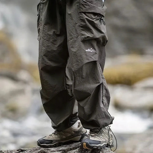 Men's Baggy Cargo Hiking Pants | Waterproof Parachute Joggers