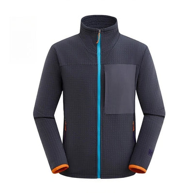 Men's Checkered Contrast Jacket - Stand-Up Collar Outdoor Mountaineering Coat