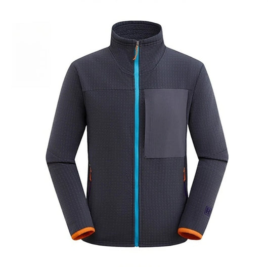 Men's Checkered Contrast Jacket - Stand-Up Collar Outdoor Mountaineering Coat