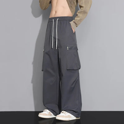 Men's Loose Straight-Leg Trousers - Casual Workwear Pants