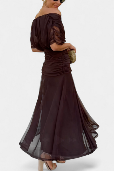 Rashida | Off-Shoulder Ruched Midi Dress