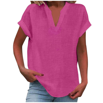 Dahlia | V-Neck Short Sleeve Blouse