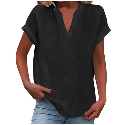 Dahlia | V-Neck Short Sleeve Blouse
