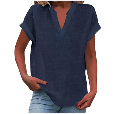 Dahlia | V-Neck Short Sleeve Blouse
