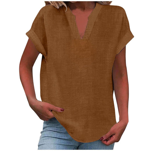 Dahlia | V-Neck Short Sleeve Blouse