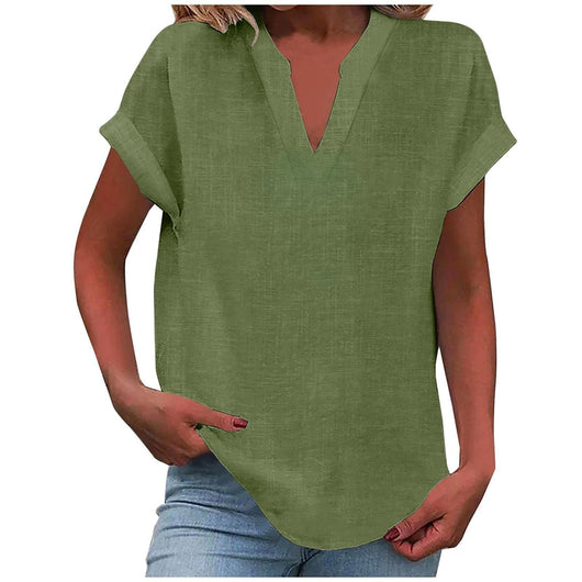 Dahlia | V-Neck Short Sleeve Blouse