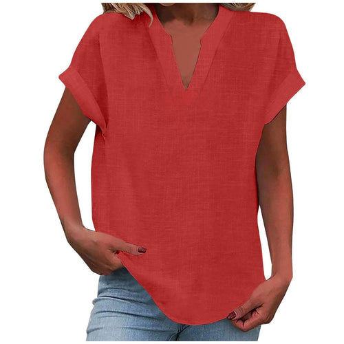 Isabelle V-Neck Short Sleeve Blouse