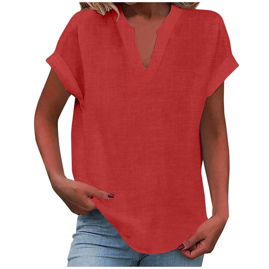 Dahlia | V-Neck Short Sleeve Blouse