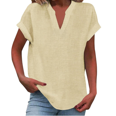 Dahlia | V-Neck Short Sleeve Blouse