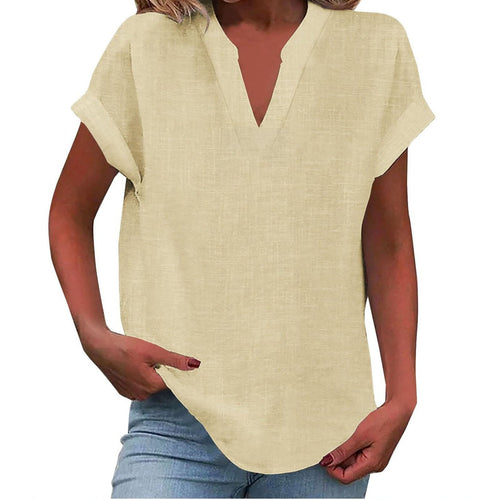 Isabelle V-Neck Short Sleeve Blouse