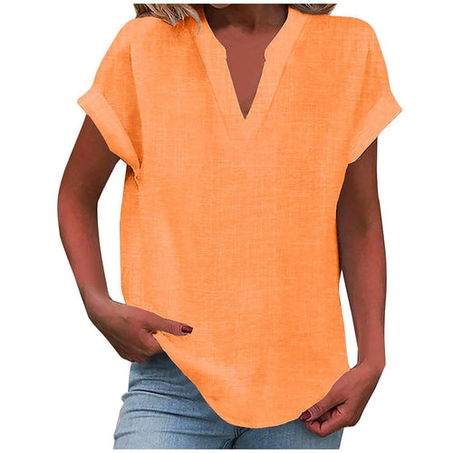 Isabelle V-Neck Short Sleeve Blouse