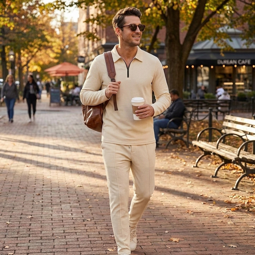 Waffle Knit Tracksuit Set