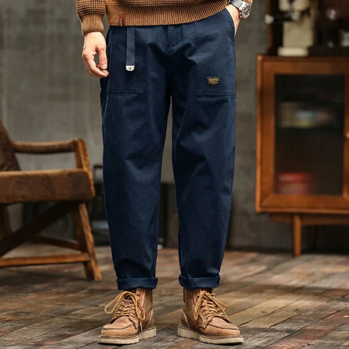 Men's Vintage High Waist Cargo Trousers