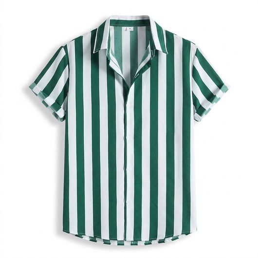 Green & White flat-lay
