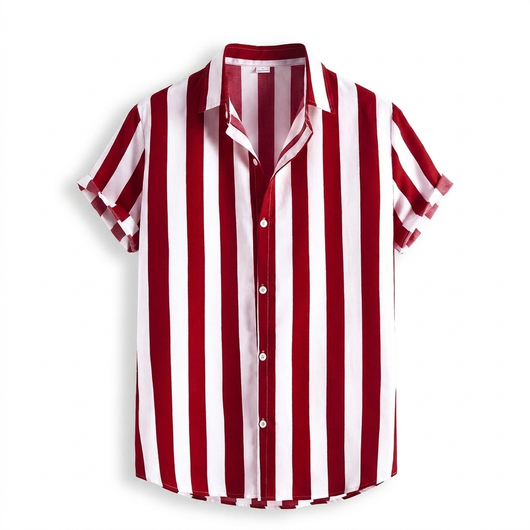 Red & White flat-lay