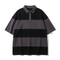 Japanese Retro Striped Polo Shirt | Short Sleeve Colorblock Summer Polo