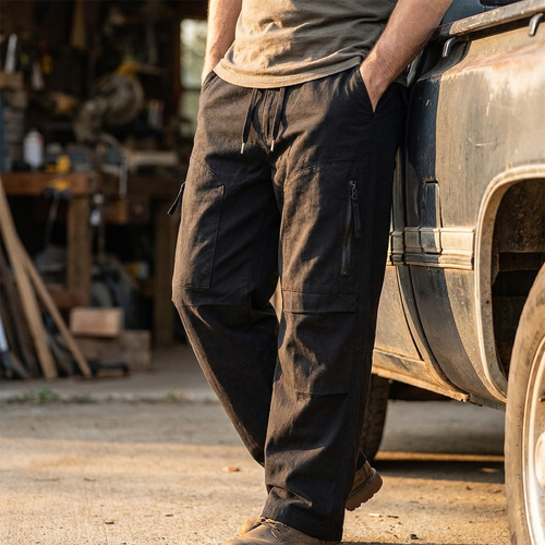 Men's Combat Cargo Pants - Loose Straight-Fit Casual Work Trousers