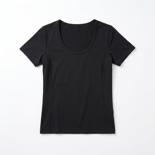 Seamless U-Neck Active Tee Black_1