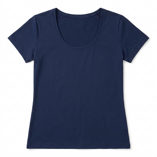 Seamless U-Neck Active Tee Navy_1