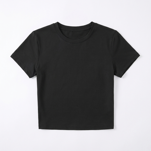 Soft Draped Crew Neck Tee Black_1