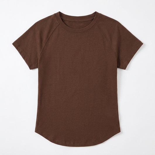 Smooth Fit Crew Neck Tee Coffee_1