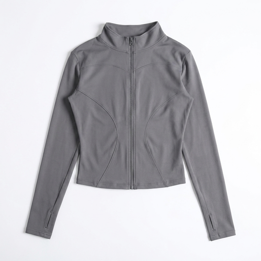 Zip-Up Fitness Jacket Gray_1