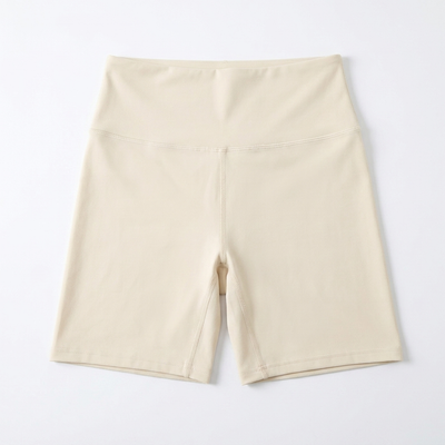 High-Waisted Yoga Shorts Milk Khaki_1