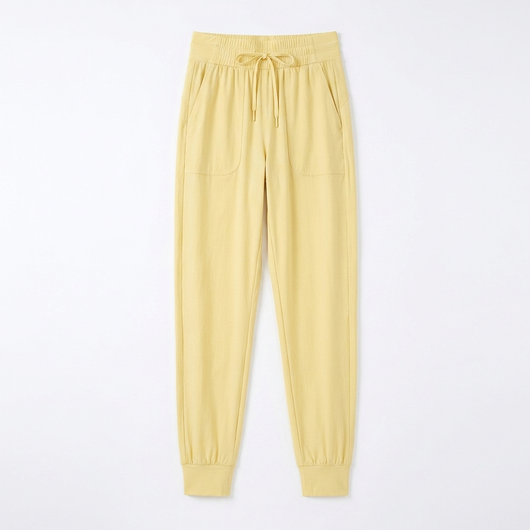 High-Waisted Long Yoga Pants Light Yellow_1