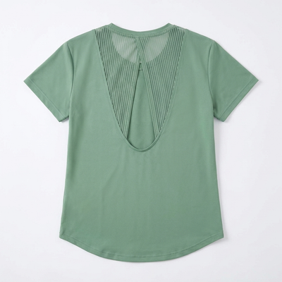 Tulle Slimming Yoga Top Green_1