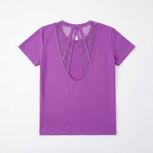 Tulle Slimming Yoga Top Purple_1