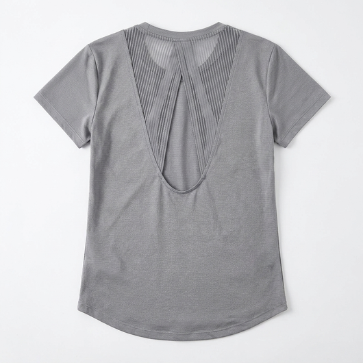 Tulle Slimming Yoga Top Gray_1