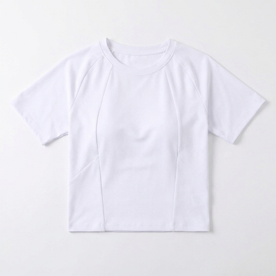 Round Neck Yoga Tee White_1