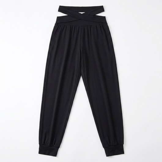 Loose-Fit Yoga Pants Black flat-lay