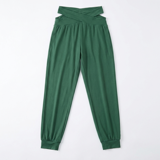 Loose-Fit Yoga Pants Green flat-lay