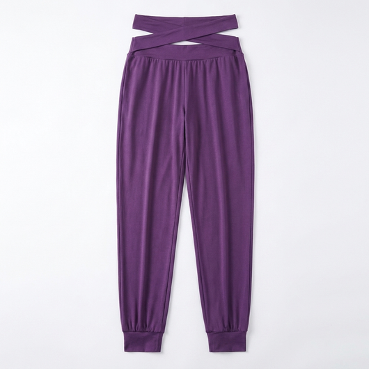 Loose-Fit Yoga Pants Purple flat-lay