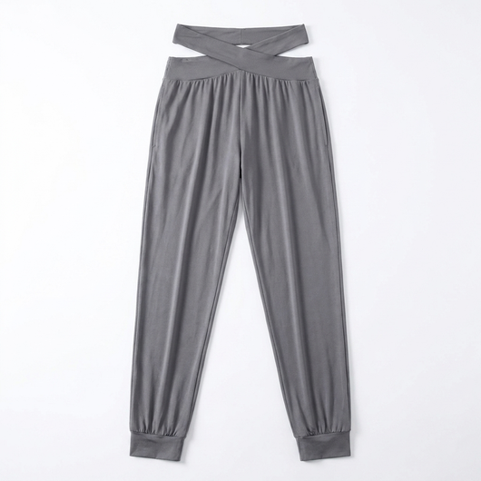 Loose-Fit Yoga Pants Gray flat-lay
