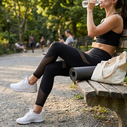 Women's Mesh Panel Yoga Leggings
